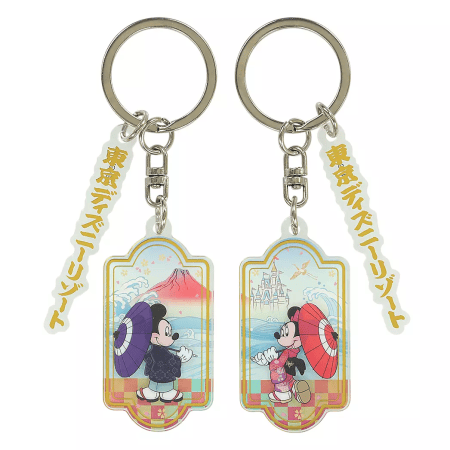 Park Japan Style Mickey & Minnie Keychain Set