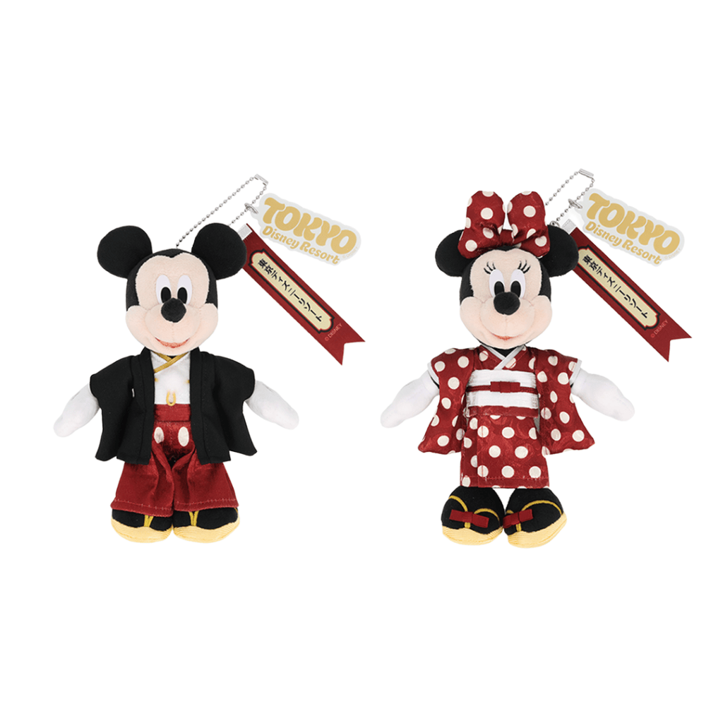 Park Mickey & Minnie Kimono Plush Keychains